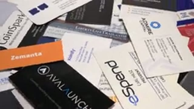 Closeup Video Of Calling Cards As The Camera Slowly Spins Around