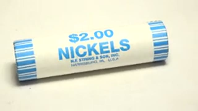 Two Dollar Cardboard Pack Of Nickels Rotating