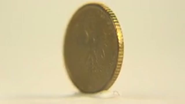 Gold Golden Coin Slowly Rotating Around Its Axis Eagle Ornament Finance Money