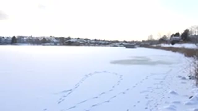 HIDDEN LAKE COLORADO-2014: A View Of Footsteps Upon A Melting Snow Surface Pro