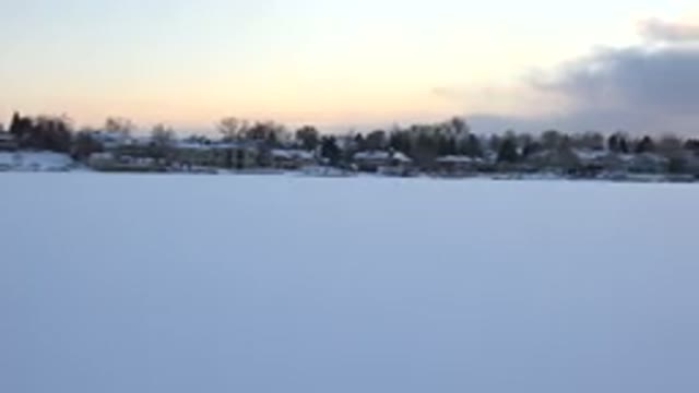 HIDDEN LAKE COLORADO-2014: Spanning View Of A Sunset Lit Peaceful Secluded Snow