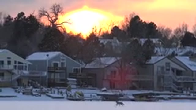 HIDDEN LAKE COLORADO-2014: Glorious Sun Rise Easing Up Behind The Trees With