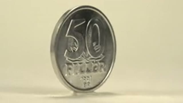A Coin Spinning From Some Slavic Country Minted In Fifty With A Bridge