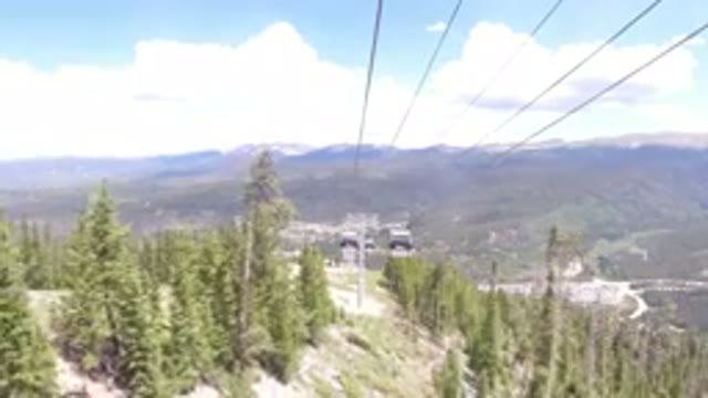 WINTER PARK COLORADO-2019: Rope Trains Moving Gently In Great Heights Across