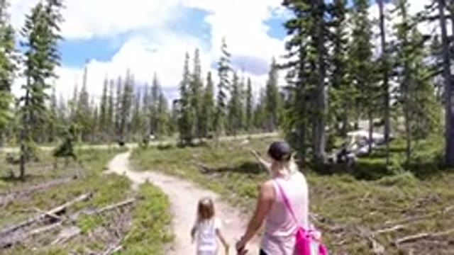 WINTER PARK COLORADO-2019: People Are Walking On A Path In The Nature On A Sunny