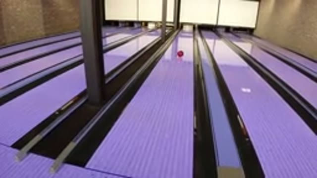 WINTER PARK COLORADO-2019: Red Bowling Ball Going Straight To Hit Pins Then