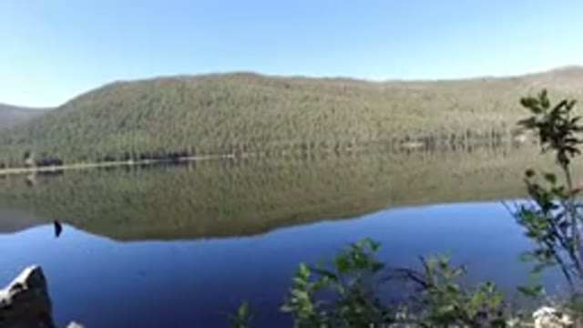 WINTER PARK COLORADO-2019: View Of A Serene Lake With No Waves From The Shore