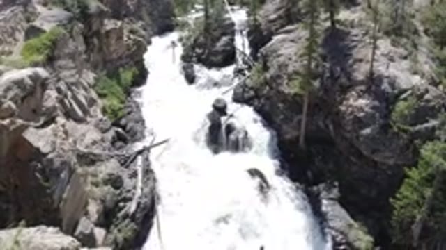 WINTER PARK COLORADO-2019: White Water Rushing Down Stream Through Rock Channel