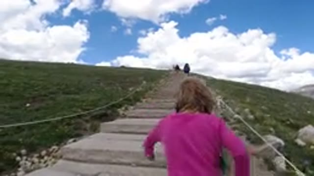 WINTER PARK COLORADO-2019: Hiking Up The Stairs At A Beautiful Scenery With My Daughter