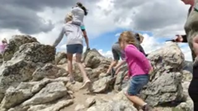 WINTER PARK COLORADO-2019: Family On The Top Of A Mountain With A Lot Of Wind
