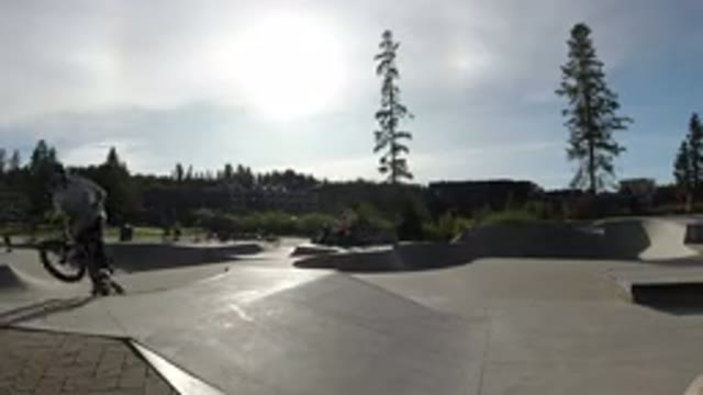 WINTER PARK COLORADO-2019: Skate Park With People Riding Their Bicycles And