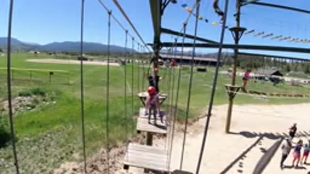 WINTER PARK COLORADO-2019: Kids Using Equipment To Climb Obstacles