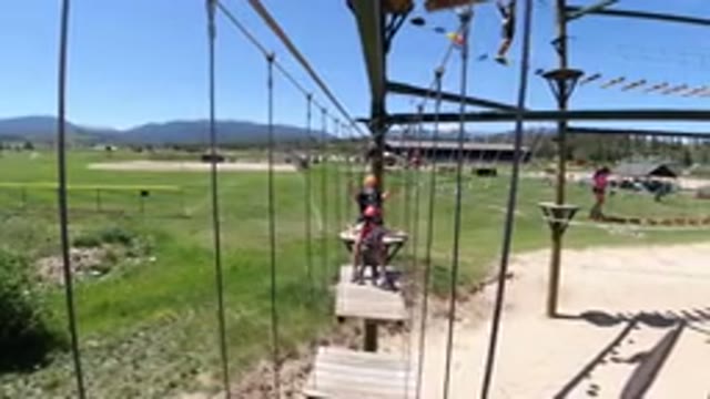 WINTER PARK COLORADO-2019: People Having Fun With Ropes On A Sunny Day