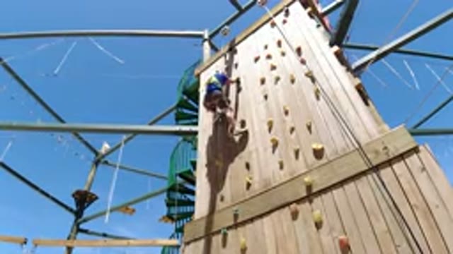 WINTER PARK COLORADO-2019: He Climbs the Top of the Stone Wall