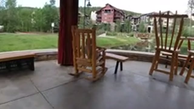 WINTER PARK COLORADO-2019: One Kid Playing With Chair and Tartan Fabric