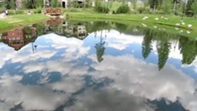 WINTER PARK COLORADO-2019: Beautiful Reflection of Pretty Houses and Lake
