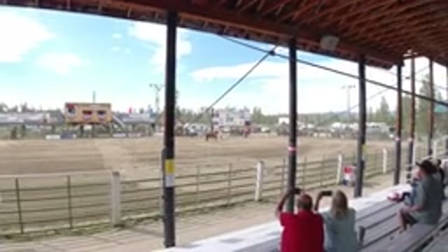 WINTER PARK COLORADO-2019: Horse Racing Event with Spectators Watching Horses Run
