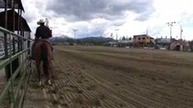 WINTER PARK COLORADO-2019: Race Court Horse Jockey A Man With White Hat Ready To Ride