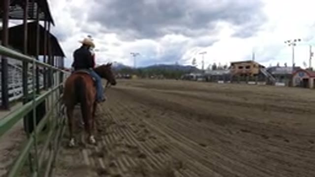 WINTER PARK COLORADO-2019: Man Riding A Horse Waiting For His Show To Begin