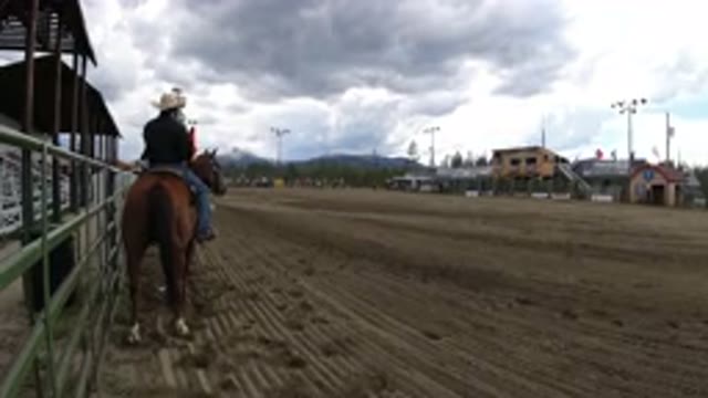 WINTER PARK COLORADO-2019: Man Trying To Keep The Horse He Is On Still
