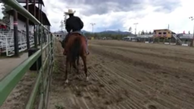 WINTER PARK COLORADO-2019: Man On Horseback During The Day Empty Farms