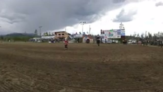 WINTER PARK COLORADO-2019: Two Cowboys On A Cloudy Day Chasing A Bull In An Arena