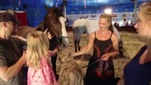BROOMFIELD COLORADO-2019: Families Having Fun Meeting Horses