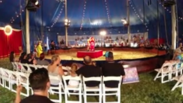 BROOMFIELD COLORADO-2019: Dancers Performing In A Tent In Front Of Few People