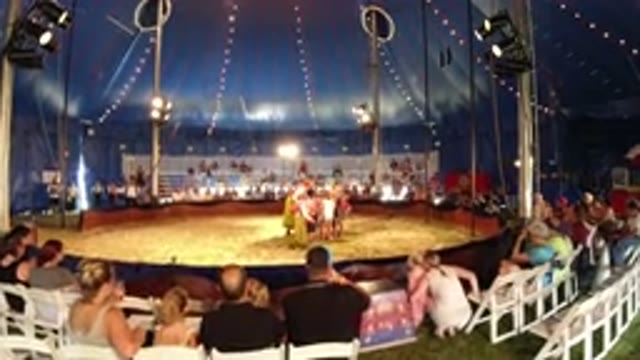 BROOMFIELD COLORADO-2019: People Gathered Around Watching A Circus Act Being Performed