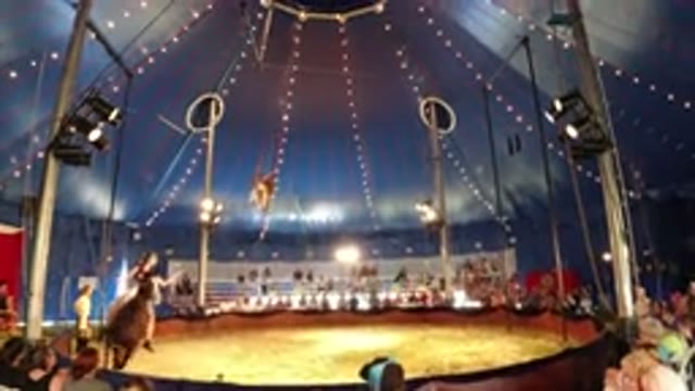 BROOMFIELD COLORADO-2019: Horse Riding And Air Acrobat – A Circus Act
