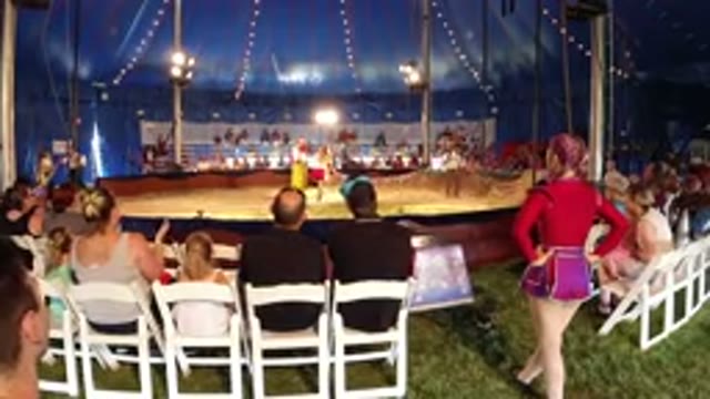 BROOMFIELD COLORADO-2019: A Circus Parade Showing With An Audience Seated On A