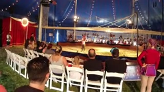 BROOMFIELD COLORADO-2019: People At The Circus Watching Two Clowns Making A Show