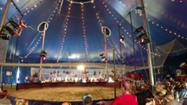 BROOMFIELD COLORADO-2019: Acrobats Performing At Up High At The Circus