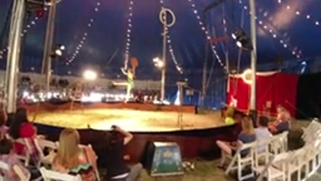 BROOMFIELD COLORADO-2019: Female Tightrope Circus Act