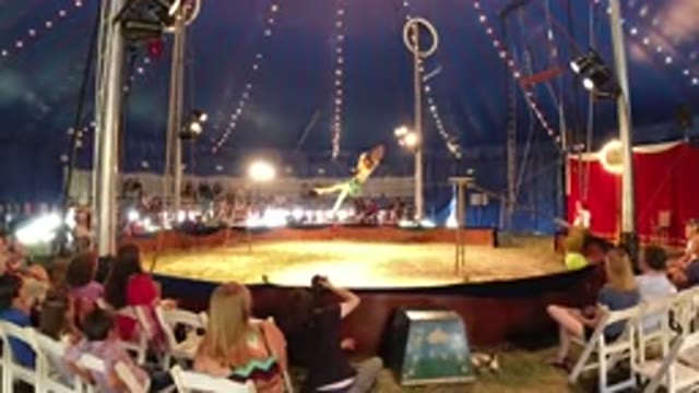 BROOMFIELD COLORADO-2019: Aerial Presentation Of A Woman With Rings In A Circus