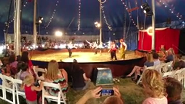 BROOMFIELD COLORADO-2019: People Are Watching The Artists Performing Tricks In A