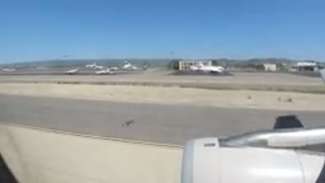 LOS CABOS MEXICO-2019: A View Of An Airport From Inside A Taxiing Jet Aircraft