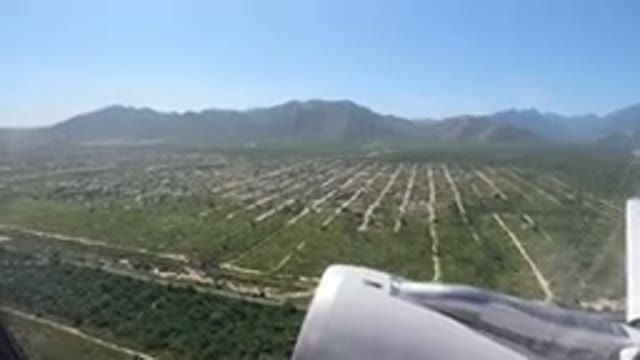LOS CABOS MEXICO-2019: Aerial View Of Green Fields And Mountains From A