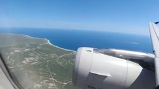 LOS CABOS MEXICO-2019: View Of Land And Water From Airplane