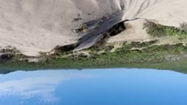 LOS CABOS MEXICO-2019: Drone Video Of A Sandy Mountain Filmed Upside Down