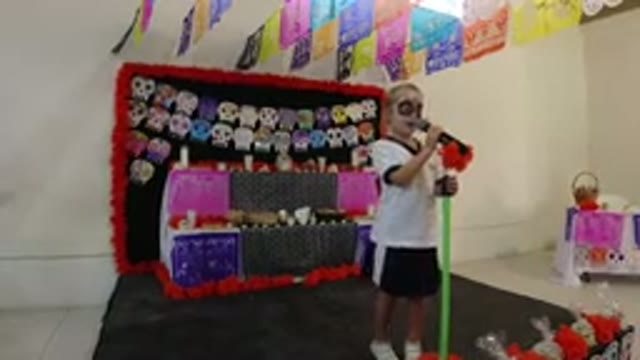 LOS CABOS MEXICO-2019: A Small Girl Singing a Song on Stage