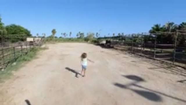 LOS CABOS MEXICO-2019: A Girl Running Over Dry Land and Enjoying Nature