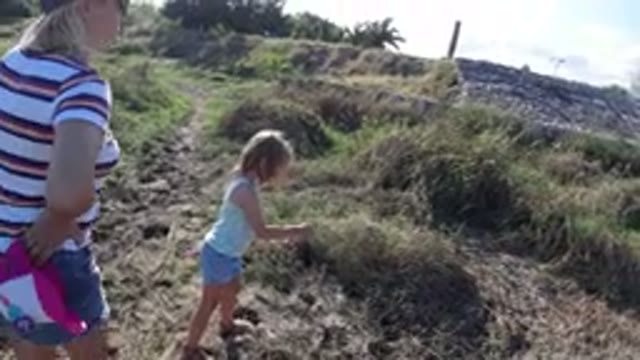 LOS CABOS MEXICO-2019: Mother And Daughter Searching For Things In Nature