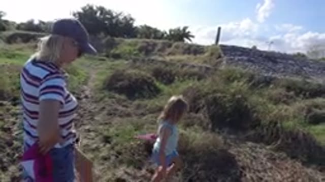 LOS CABOS MEXICO-2019: Young Woman Walks In A Field With Her Daughter On A Sunny