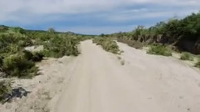 LOS CABOS MEXICO-2019: Rapidly Moving View Through A Dirt Road Surrounded By