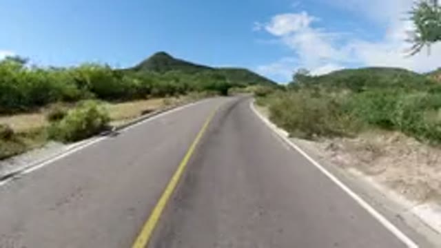 LOS CABOS MEXICO-2019: Wrangler Moving on Single Track Road Through Sandy Terrain