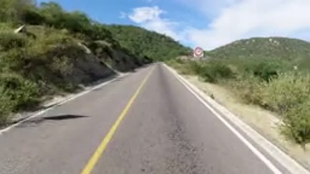 LOS CABOS MEXICO-2019: A Drone Views the Narrow Road in the Nature