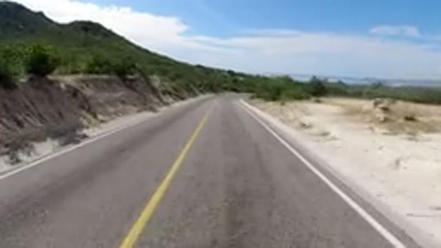 LOS CABOS MEXICO-2019: Scenic Drive Along Coastal Highway Through Nature