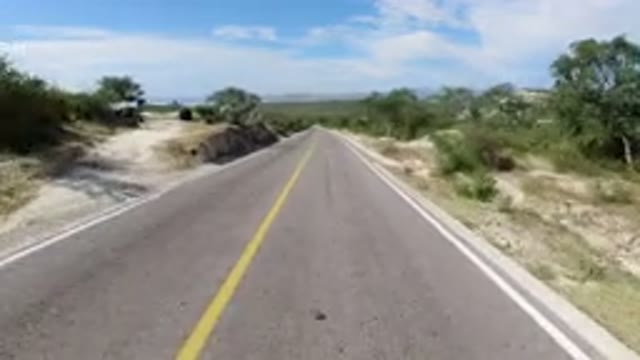 LOS CABOS MEXICO-2019: Recording From A Wrangler Driving Fast Through A Long Jungle Road