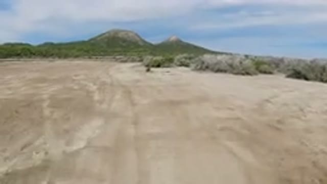 LOS CABOS MEXICO-2019: Wrangler Driving Through Desert Landscape